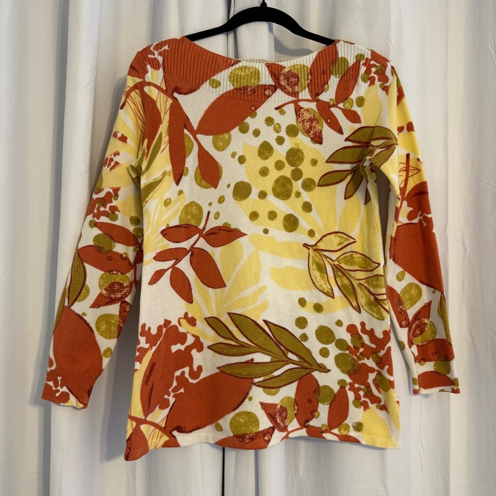 Soft Surroundings Floral Knit Top Small